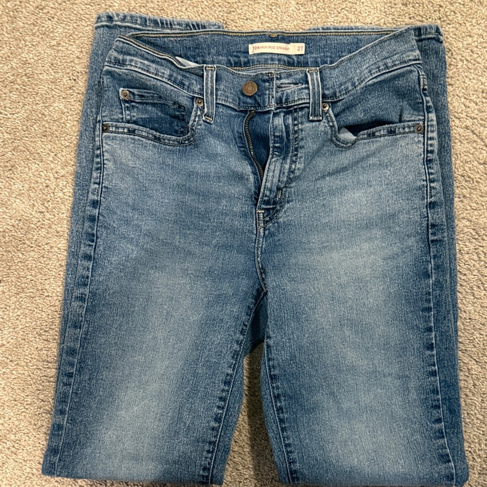 Levi’s high rise straight Classic Blue Denim Jeans